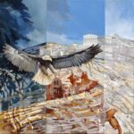 The Eagle attacks the Marten in front of the Acropolis Athens