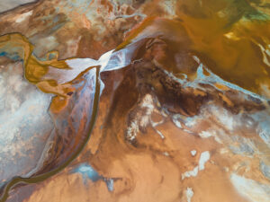 An overhead view of abstract swirling colors