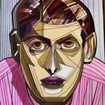 A partir de una foto de Luis Buñuel. Retrato geometrizado.