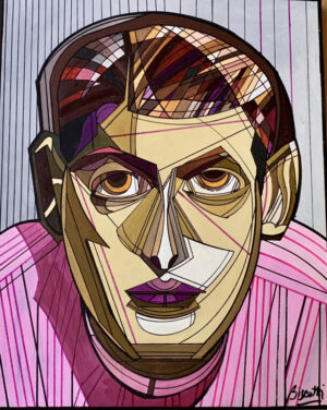 A partir de una foto de Luis Buñuel. Retrato geometrizado.